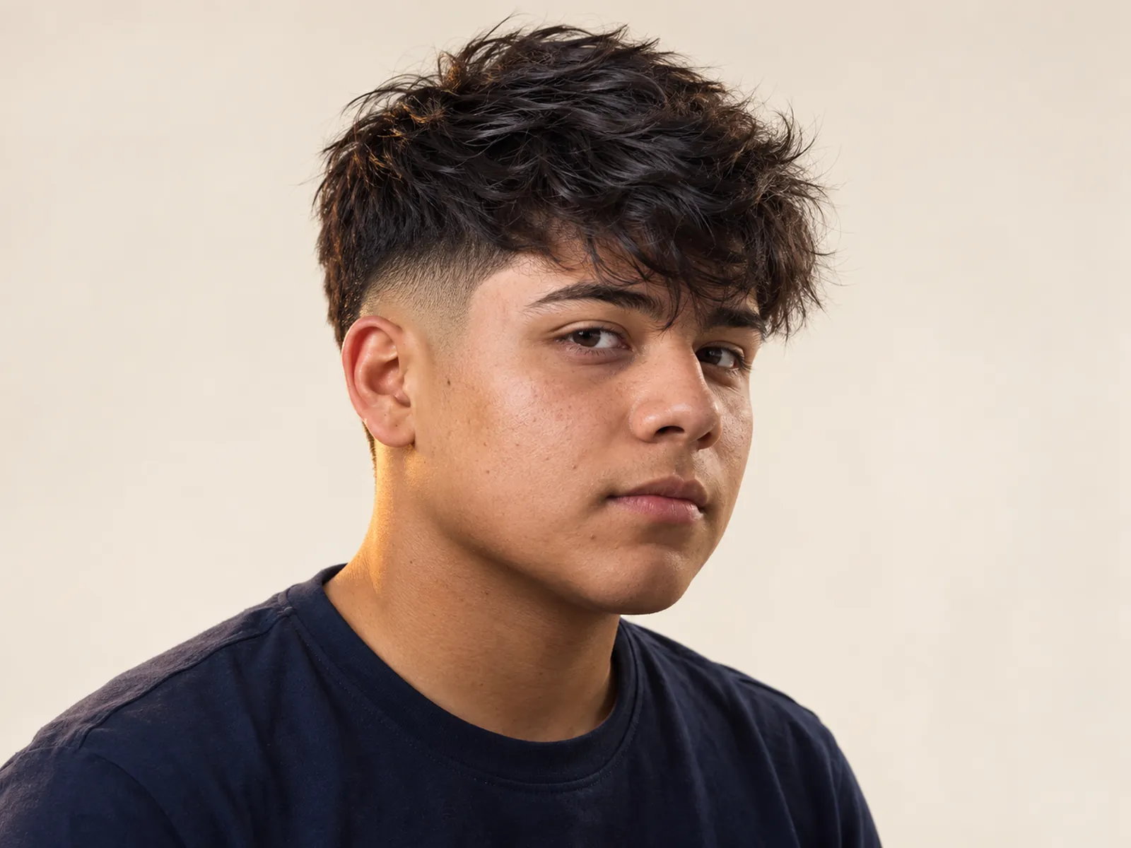 Joven chileno con corte juvenil: degradado a los costados y textura arriba