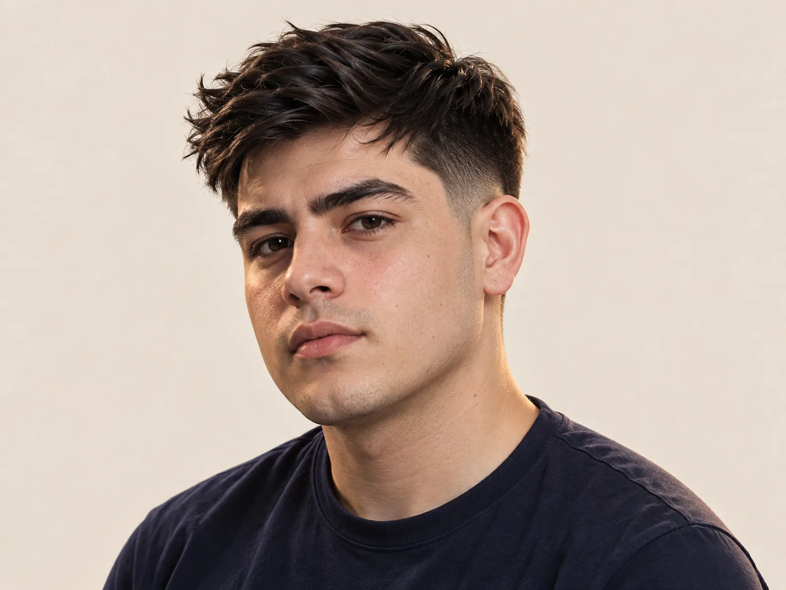 Hombre chileno con pelo liso: costados con taper y textura arriba